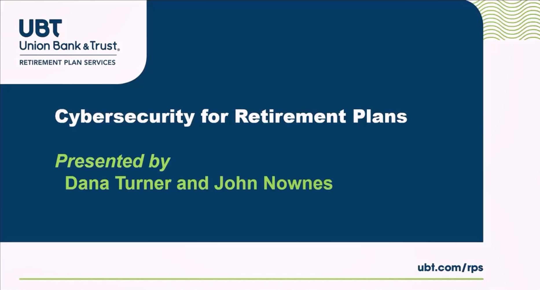 Cybersecurity For Retirement Plans Union Bank Trust